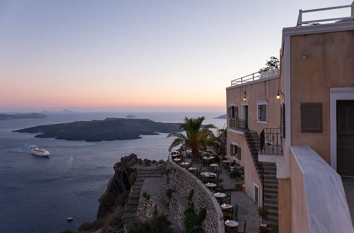 Caldera Sunset Candlelit Dining Terrace